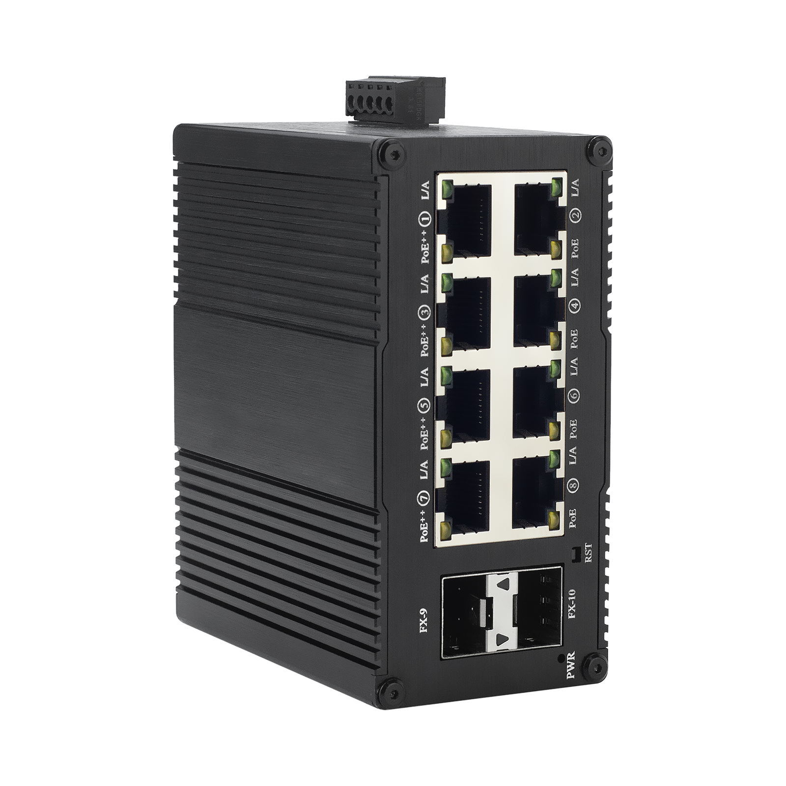 EKN0802GSP Mini Industrial 10-Port Gigabit PoE Fiber Switch, 8×10/100/1000Base-T + 2×1000Base-X SFP - 图片 3