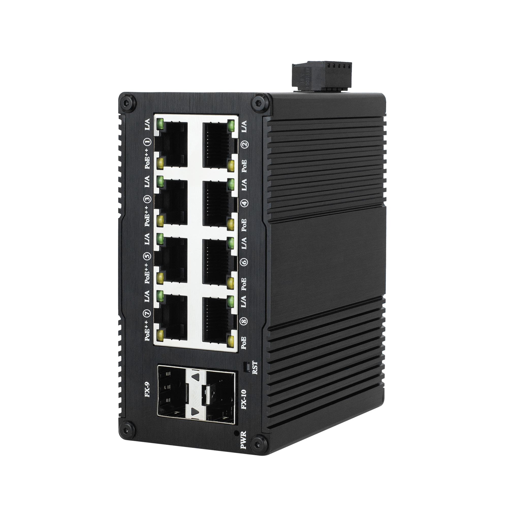 EKN0802GSP Mini Industrial 10-Port Gigabit PoE Fiber Switch, 8×10/100/1000Base-T + 2×1000Base-X SFP