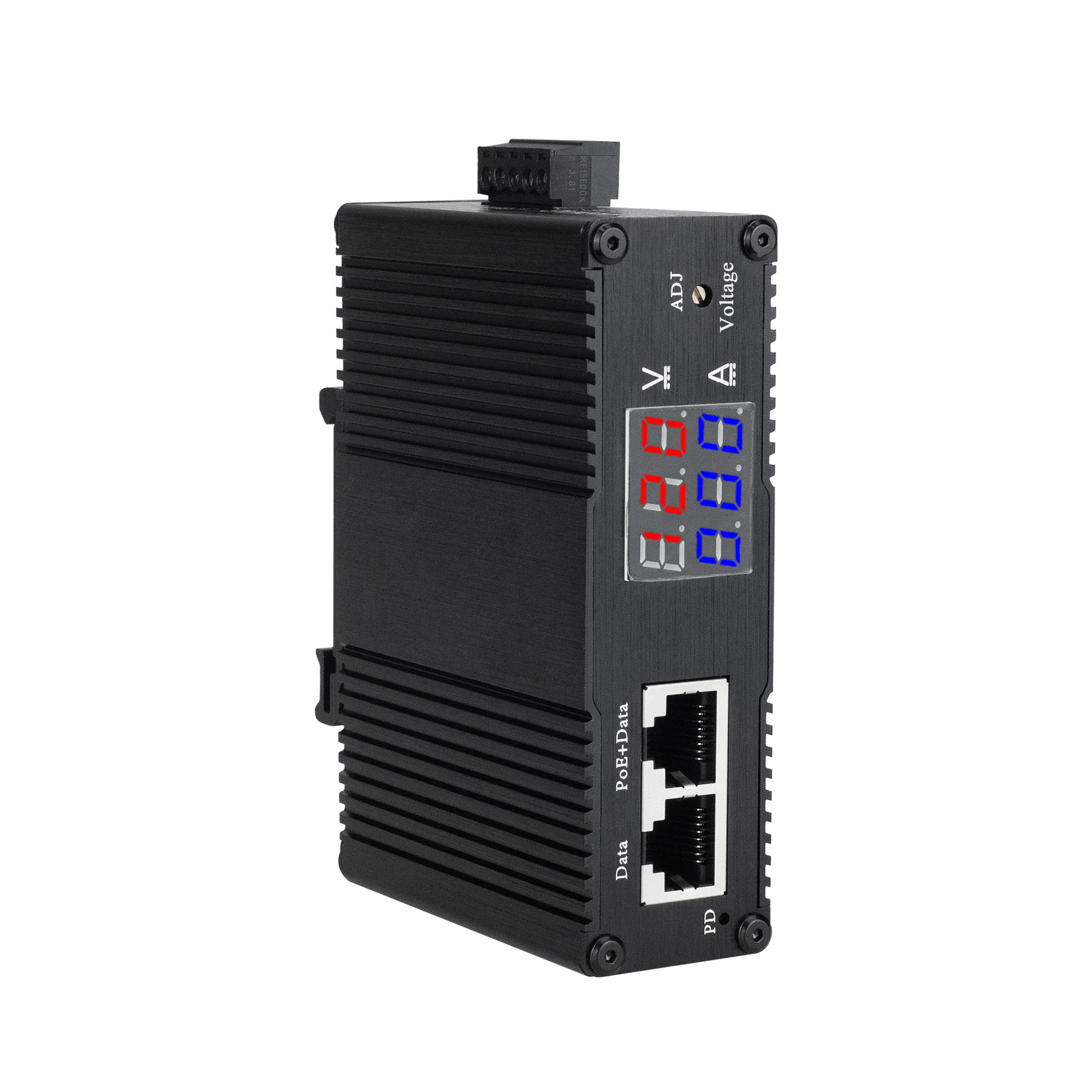 EKPDV0336ADJ10BT Industrial Gigabit PoE Splitter, IEEE 802.3af/at/bt, Adjustable 3–36VDC Output - 图片 3