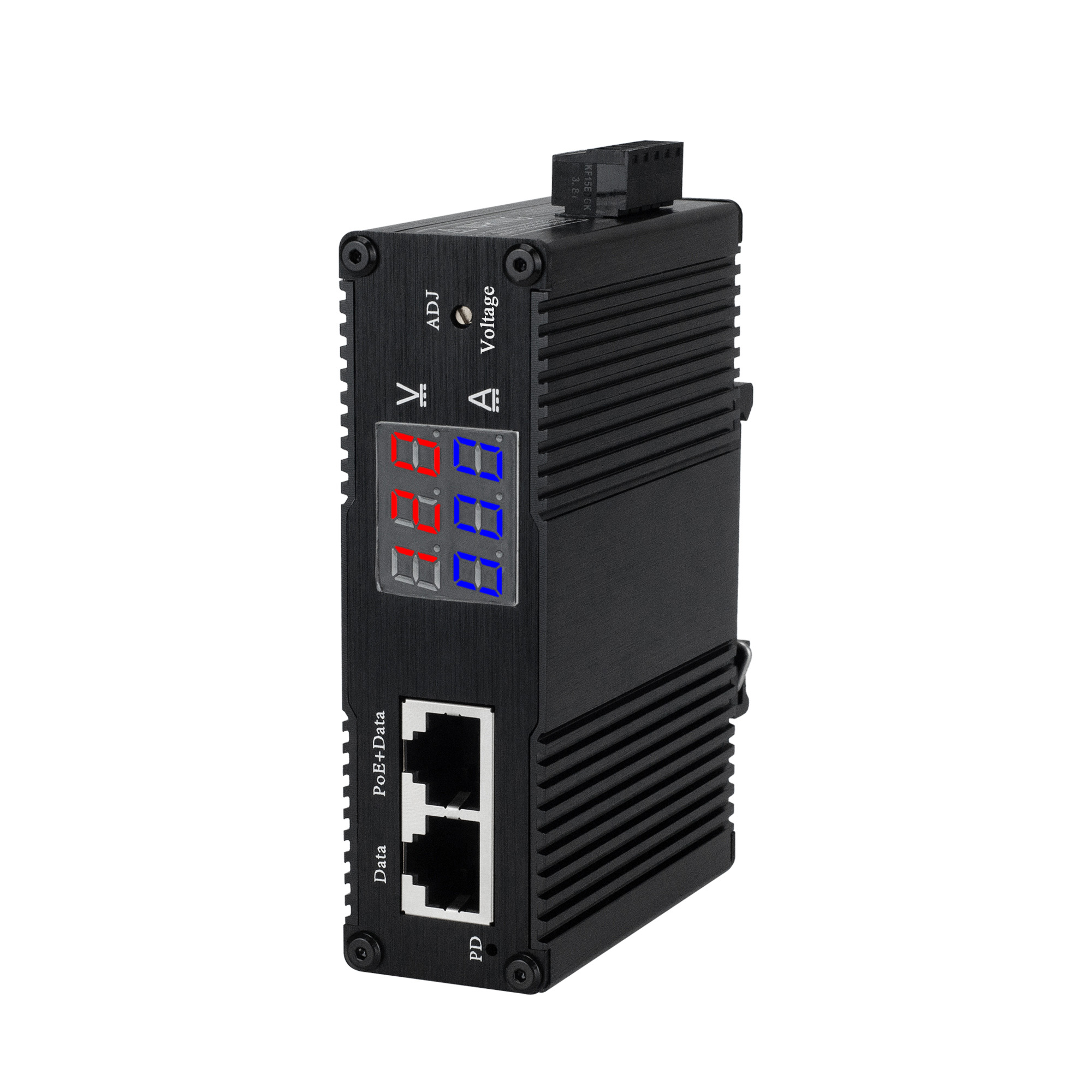 EKPDV0336ADJ10BT Industrial Gigabit PoE Splitter, IEEE 802.3af/at/bt, Adjustable 3–36VDC Output